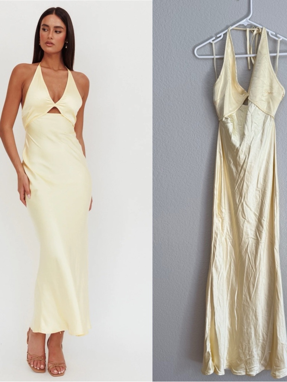 SAINTS & SECRETS
Jassinta Keyhole Bust Maxi Dress Lemon